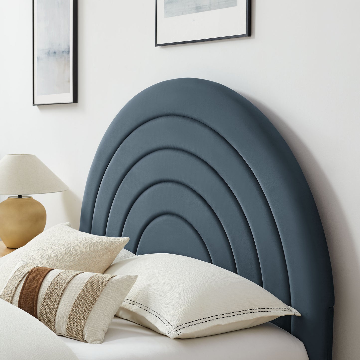 Solana Arched Performance Velvet Queen Platform Bed by Modway MOD-7167-CAB