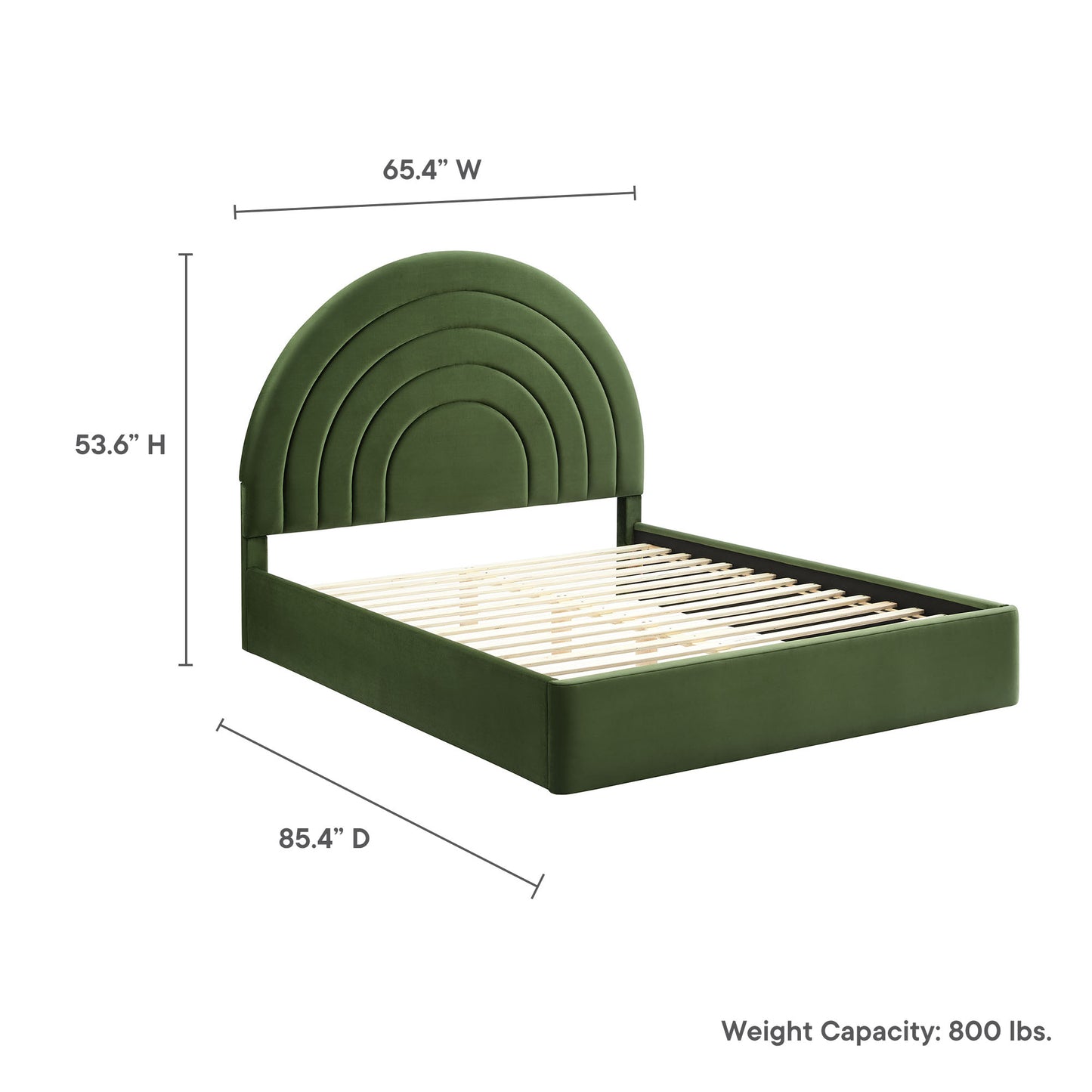 Solana Arched Performance Velvet Platform Bed by Modway