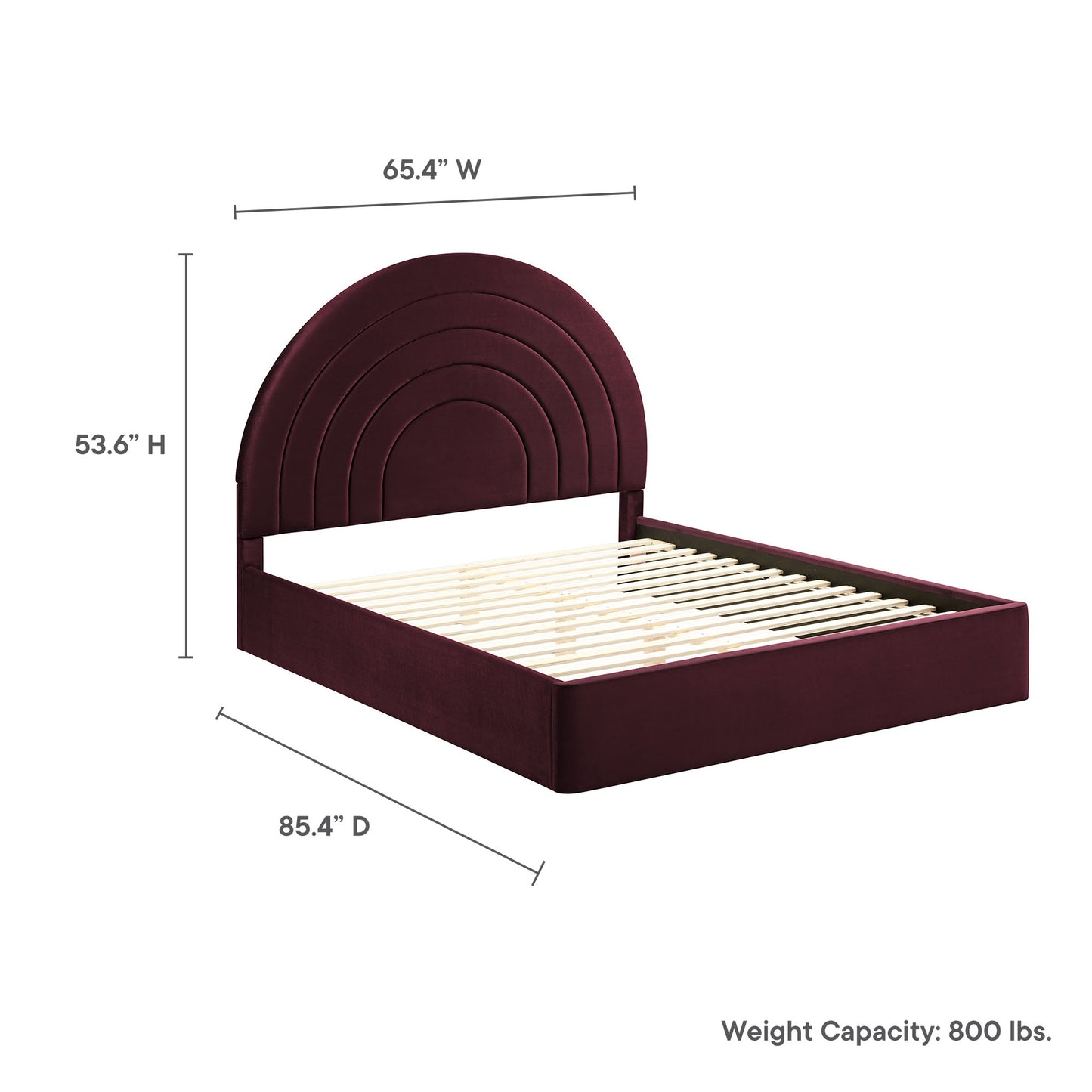 Solana Arched Performance Velvet Platform Bed by Modway
