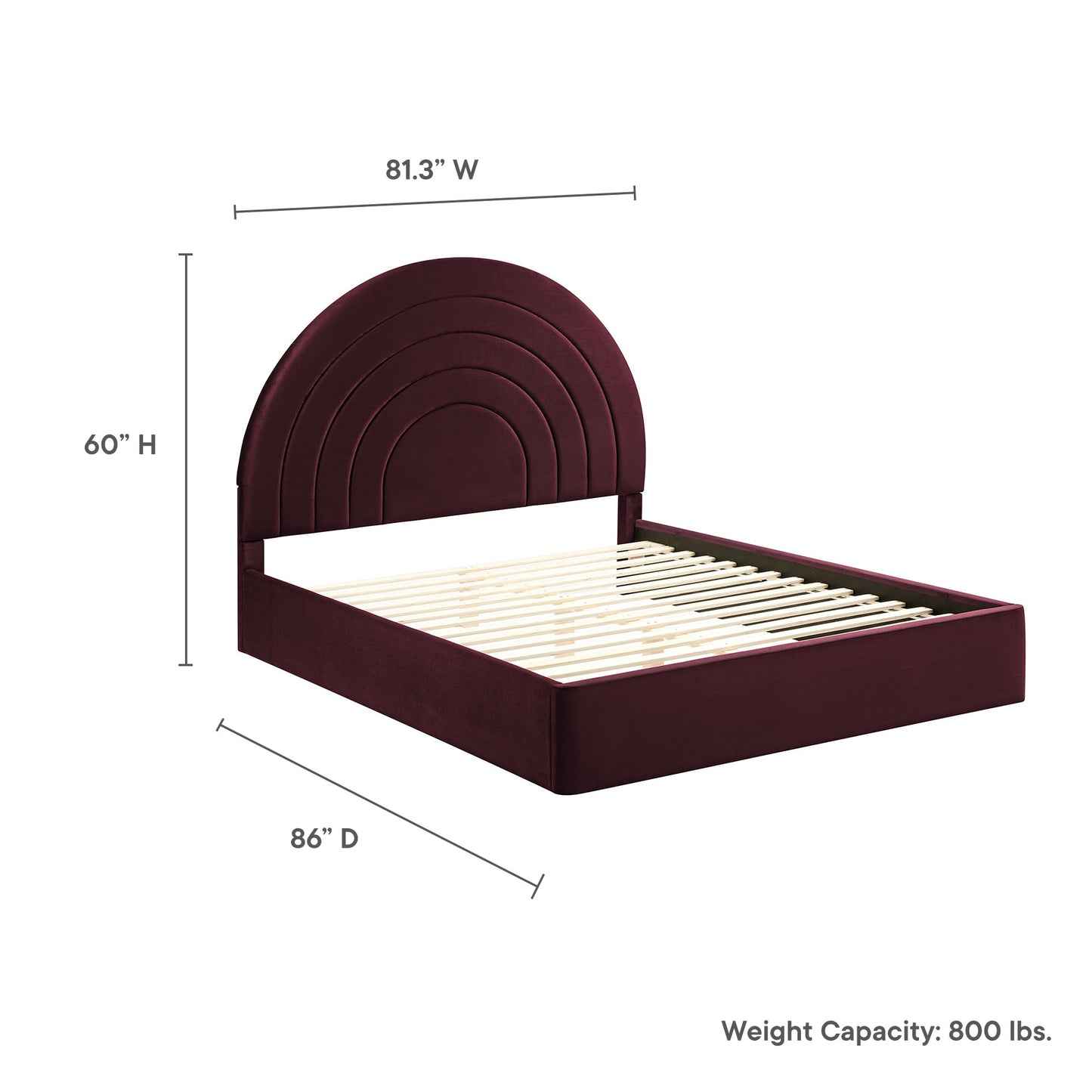Solana Arched Performance Velvet Platform Bed by Modway