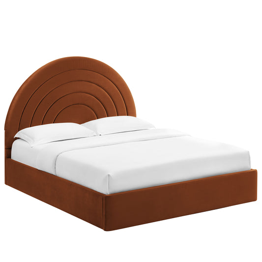 Solana Arched Performance Velvet King Platform Bed