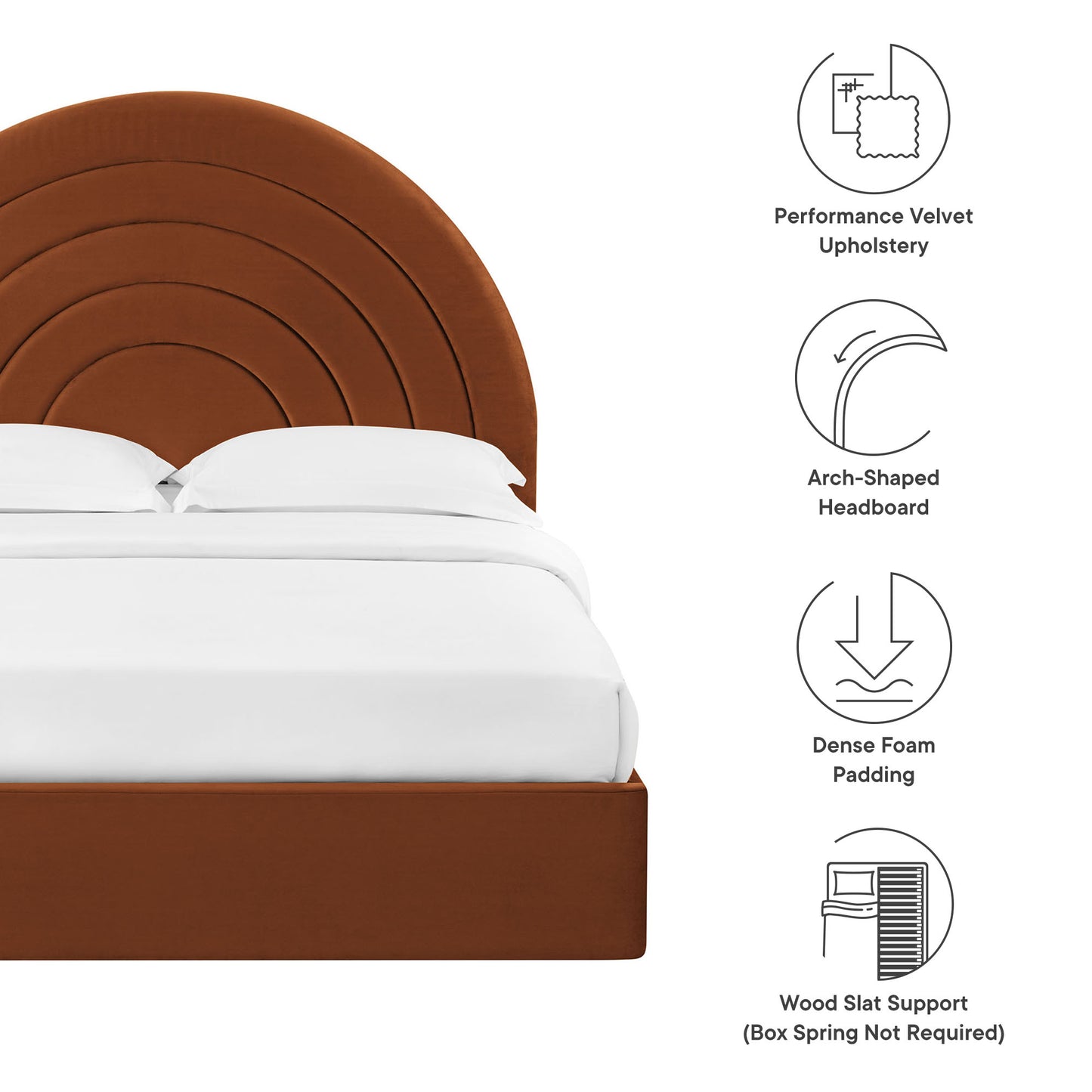 Solana Arched Performance Velvet King Platform Bed by Modway MOD-7168-RUS