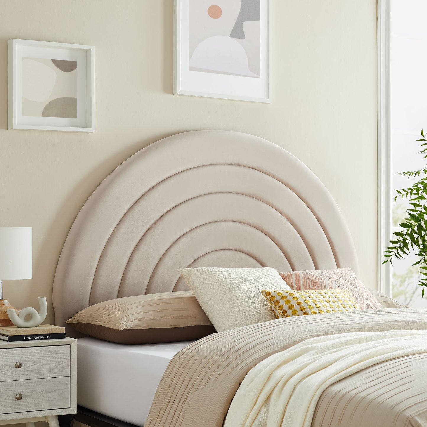 Solana Arched Performance Velvet Queen Headboard by Modway MOD-7171-ALM