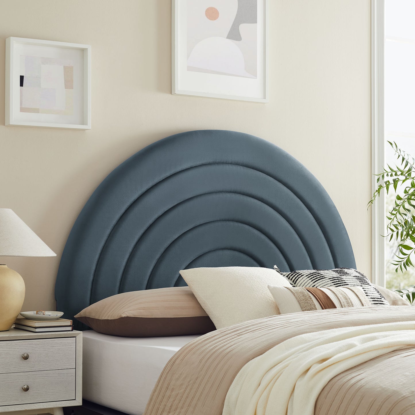 Solana Arched Performance Velvet Queen Headboard by Modway MOD-7171-CAB