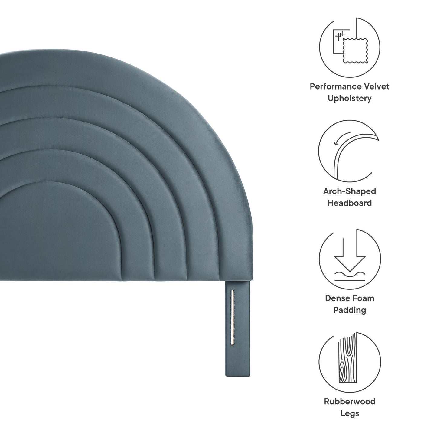 Solana Arched Performance Velvet Queen Headboard by Modway MOD-7171-CAB