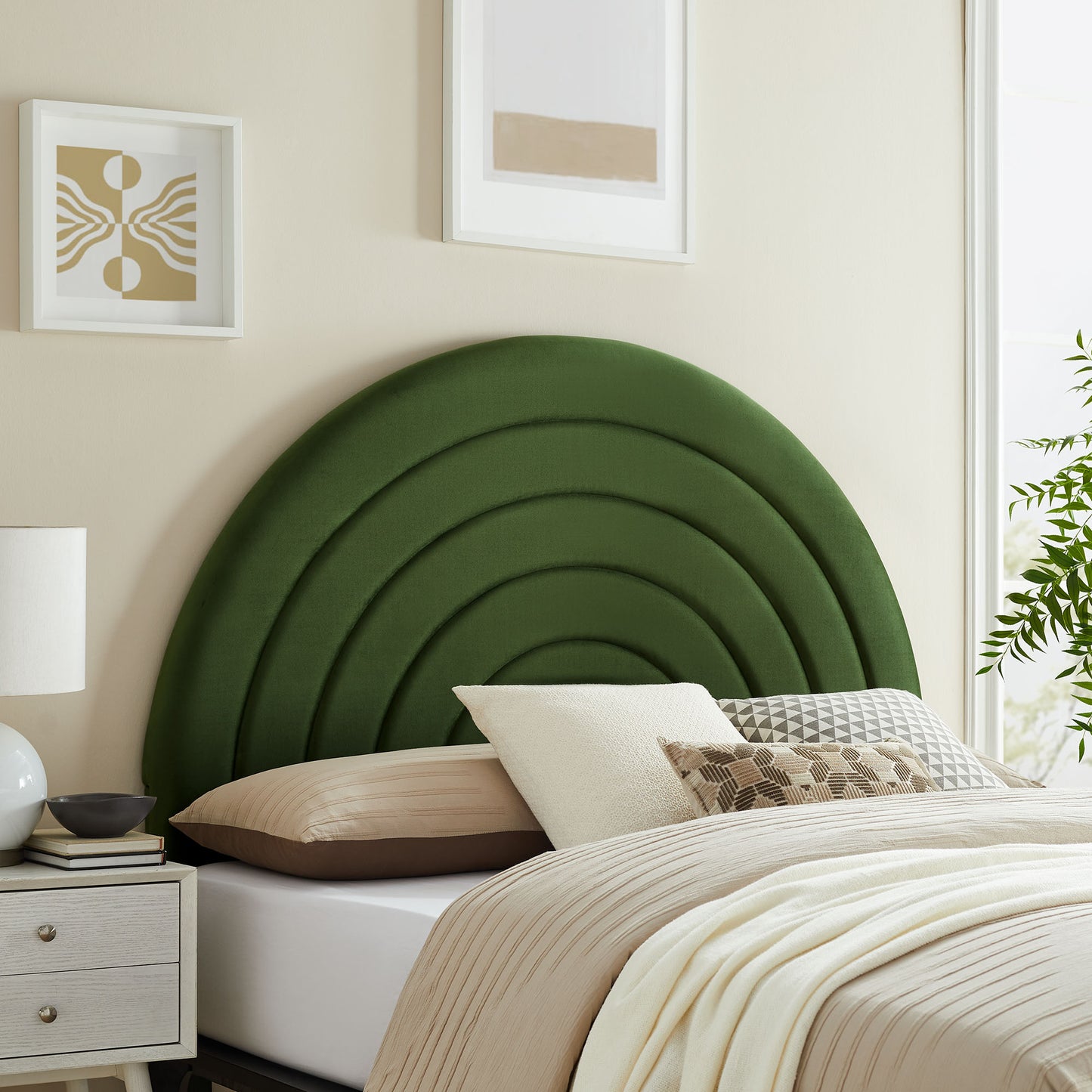 Solana Arched Performance Velvet Queen Headboard by Modway MOD-7171-MOG