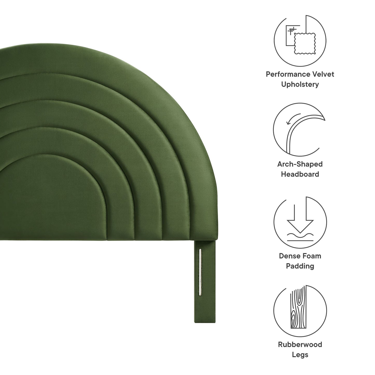 Solana Arched Performance Velvet Queen Headboard by Modway MOD-7171-MOG