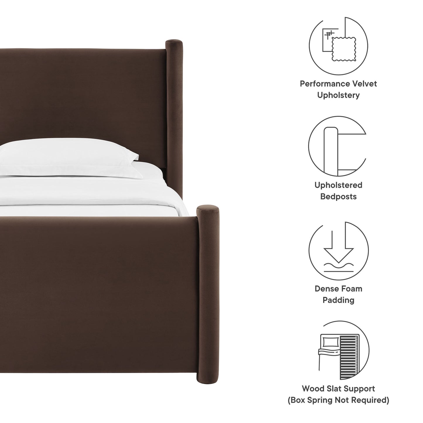 Rael Performance Velvet Twin Platform Bed by Modway MOD-7173-CHB