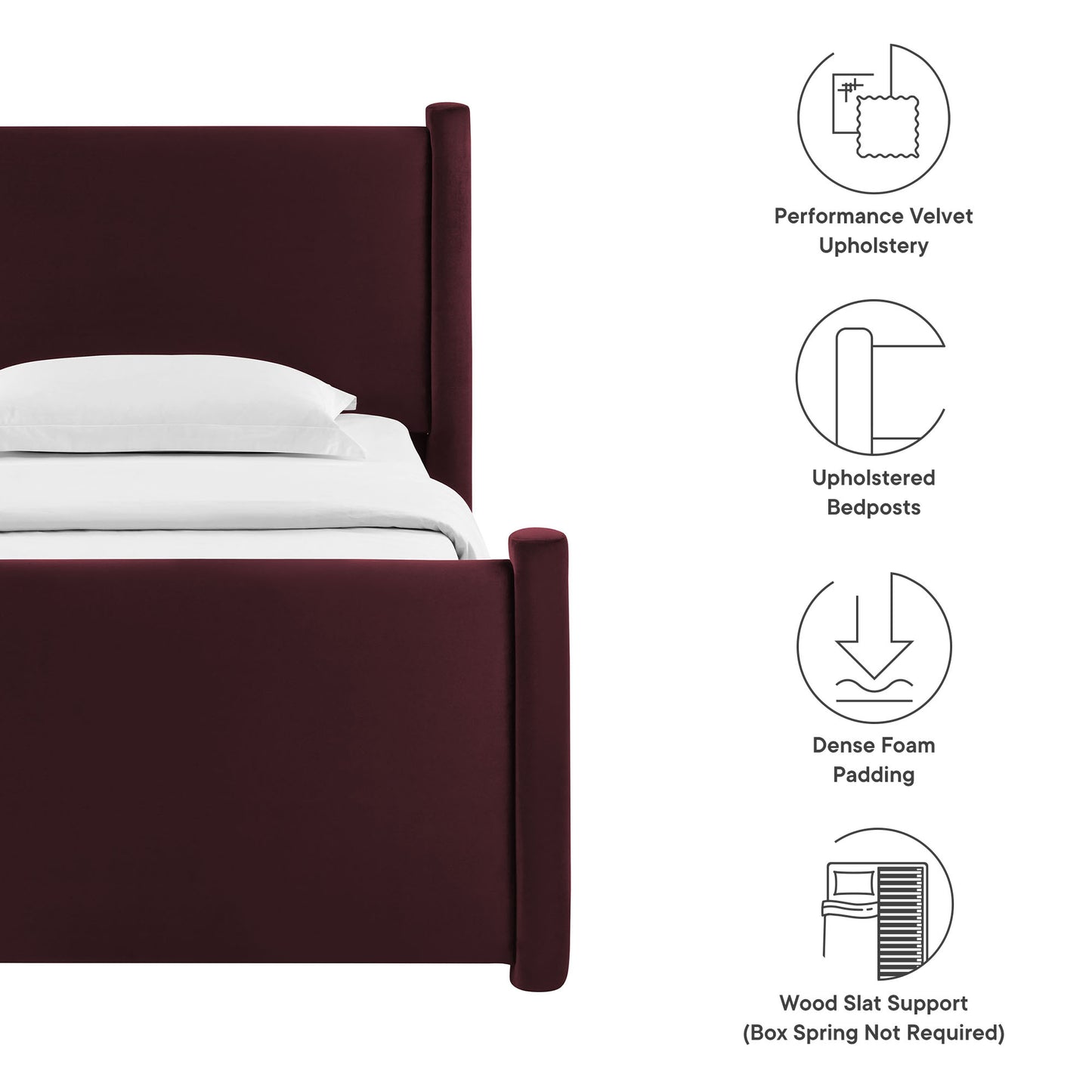 Rael Performance Velvet Platform Bed by Modway