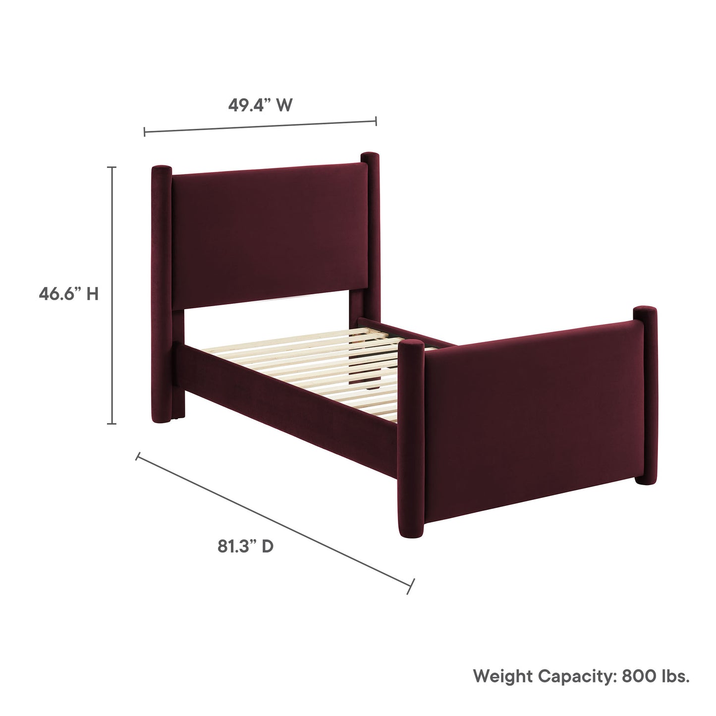 Rael Performance Velvet Platform Bed by Modway