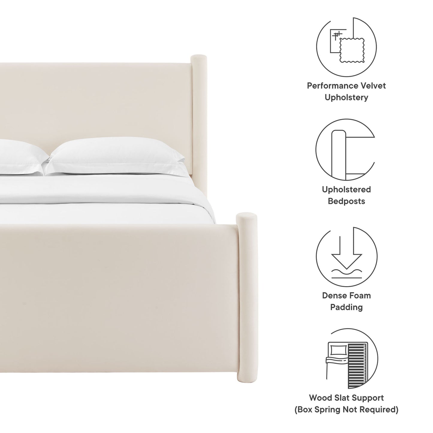 Rael Performance Velvet Queen Platform Bed by Modway MOD-7175-ALA