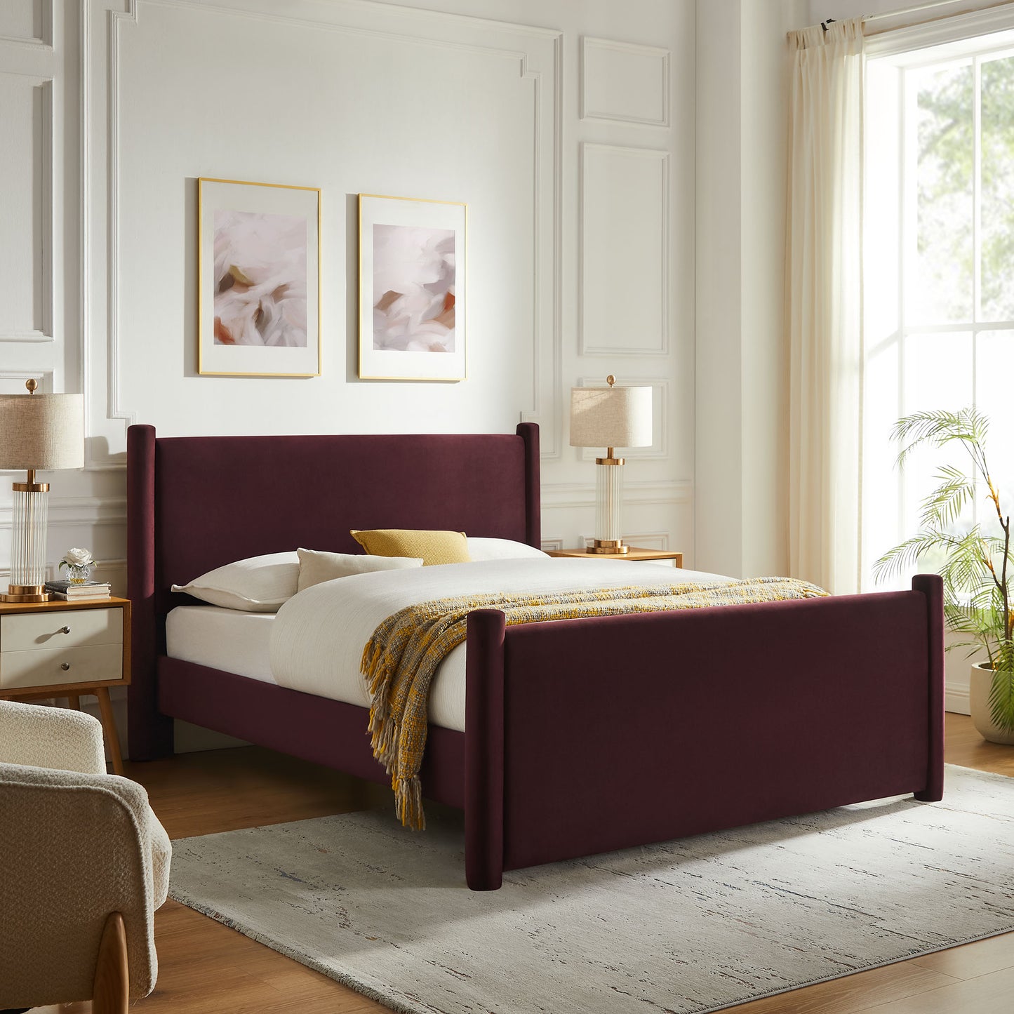 Rael Performance Velvet Platform Bed by Modway