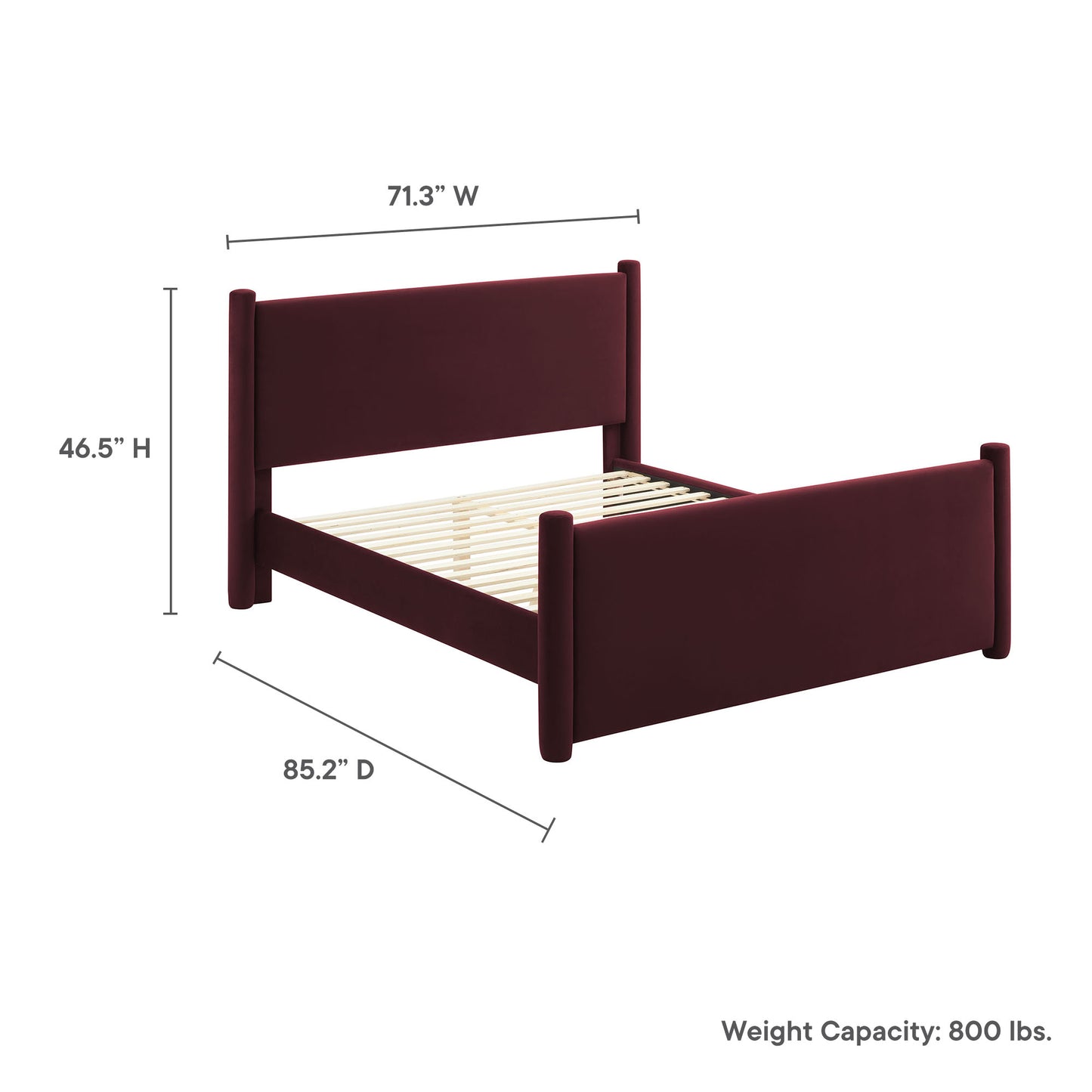 Rael Performance Velvet Platform Bed by Modway