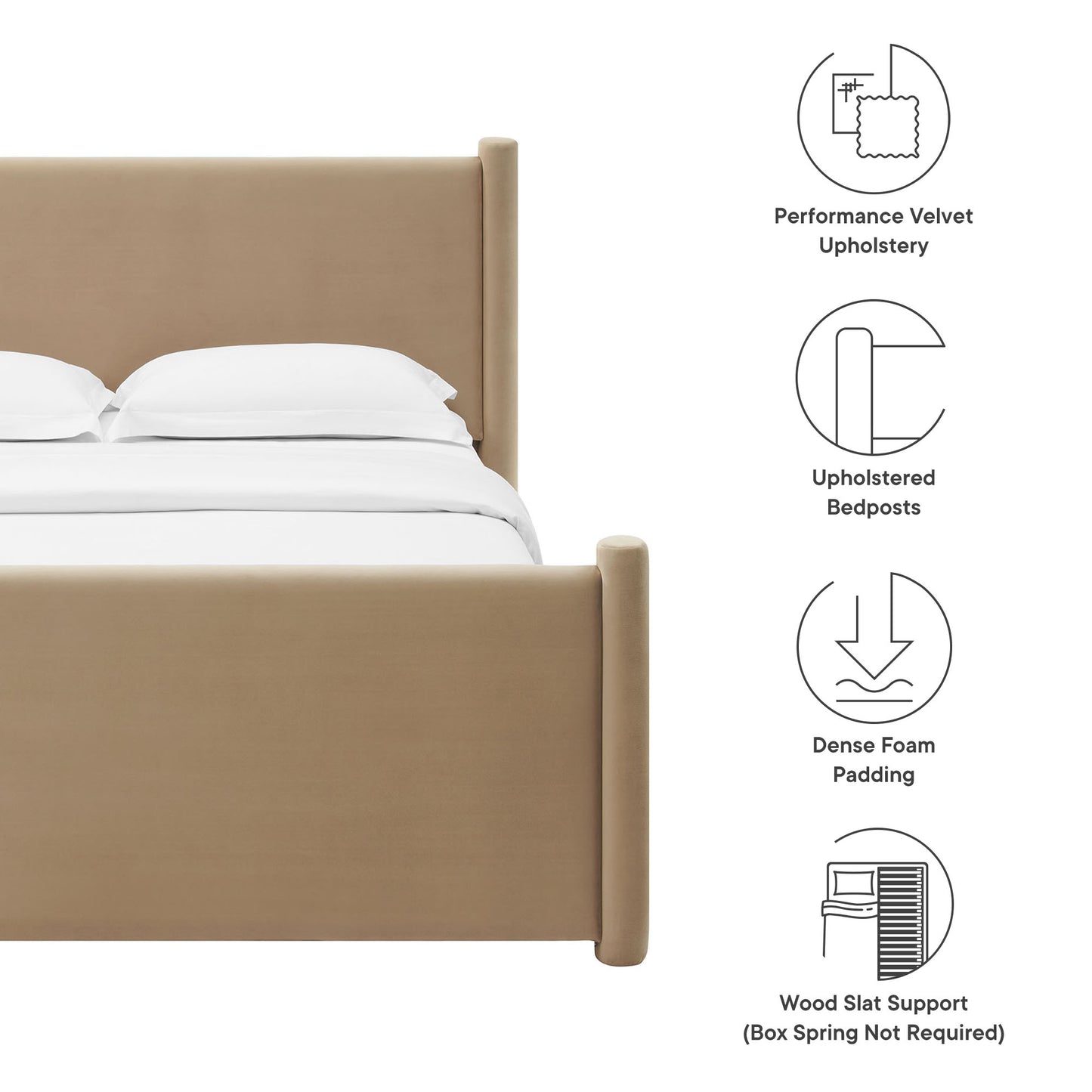 Rael Performance Velvet Platform Bed by Modway