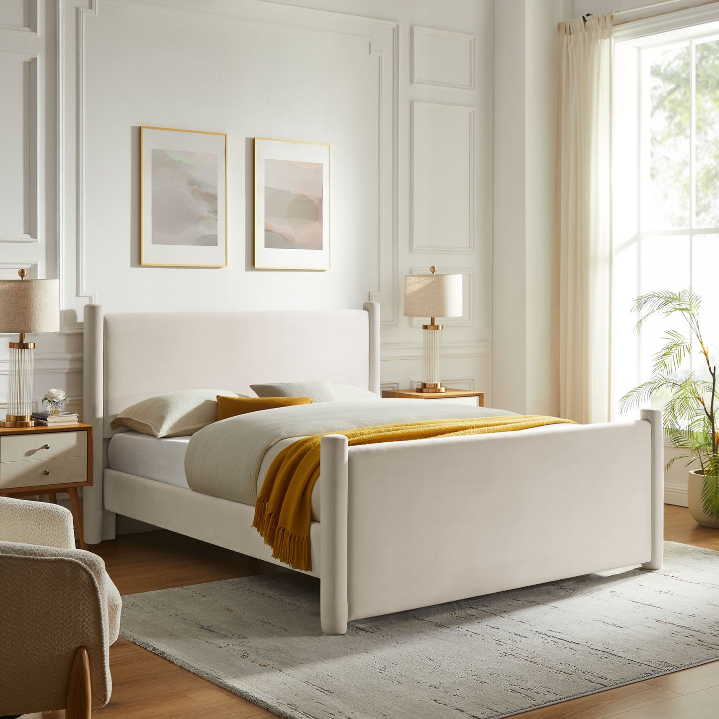 Rael Performance Velvet Platform Bed by Modway