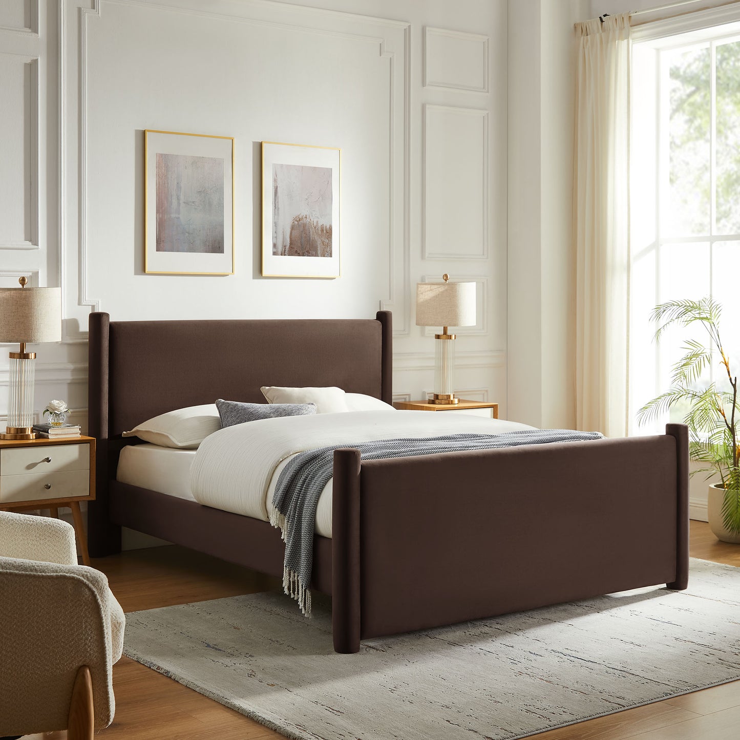 Rael Performance Velvet Platform Bed by Modway