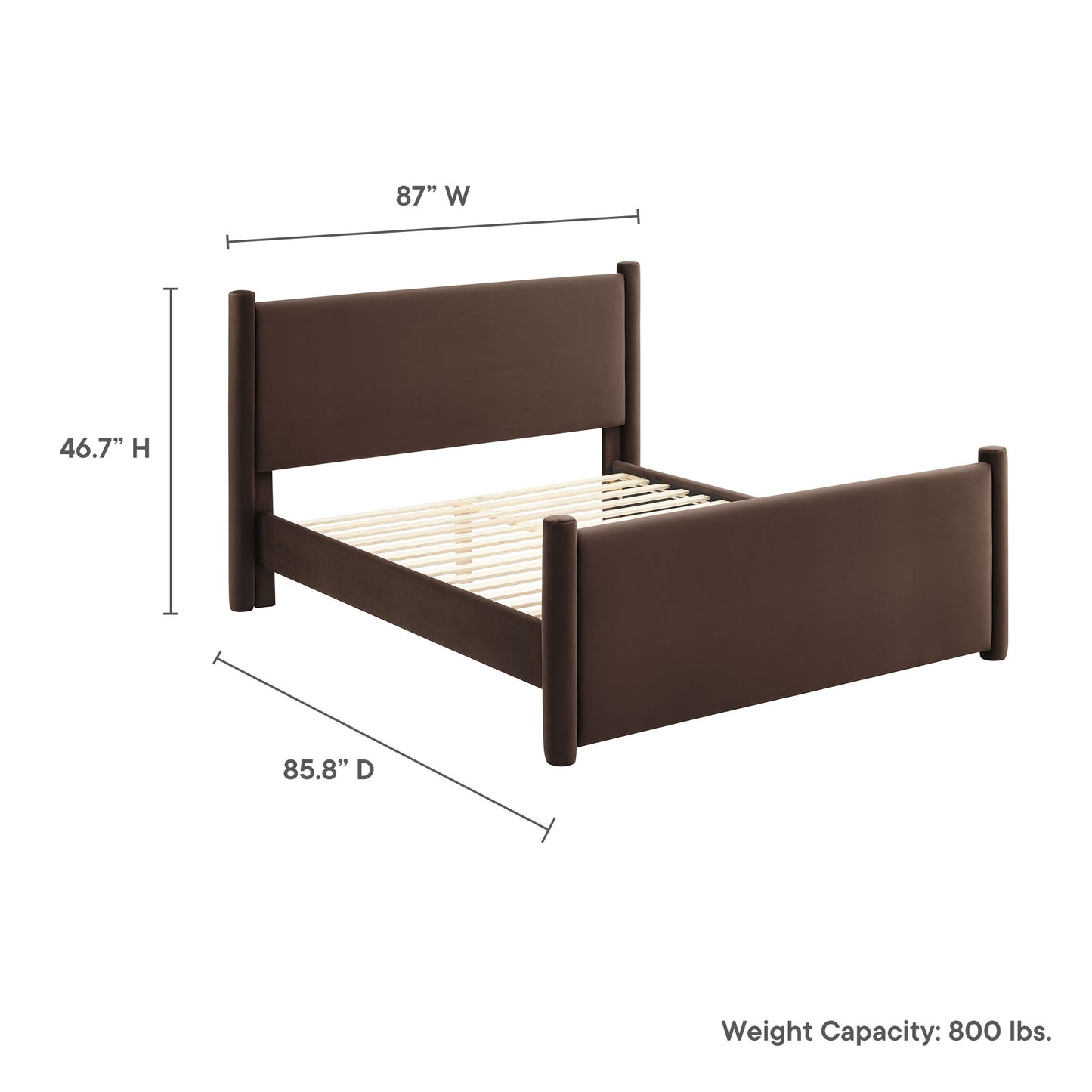 Rael Performance Velvet Platform Bed by Modway