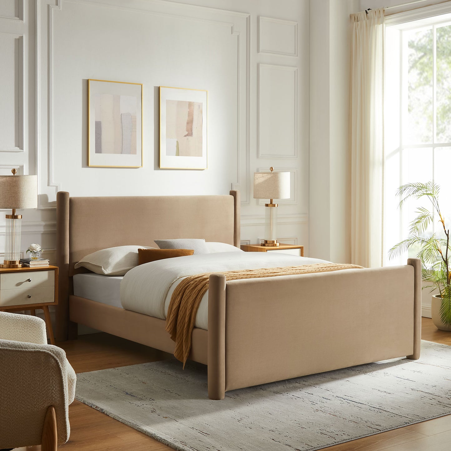 Rael Performance Velvet King Platform Bed by Modway MOD-7176-TAU