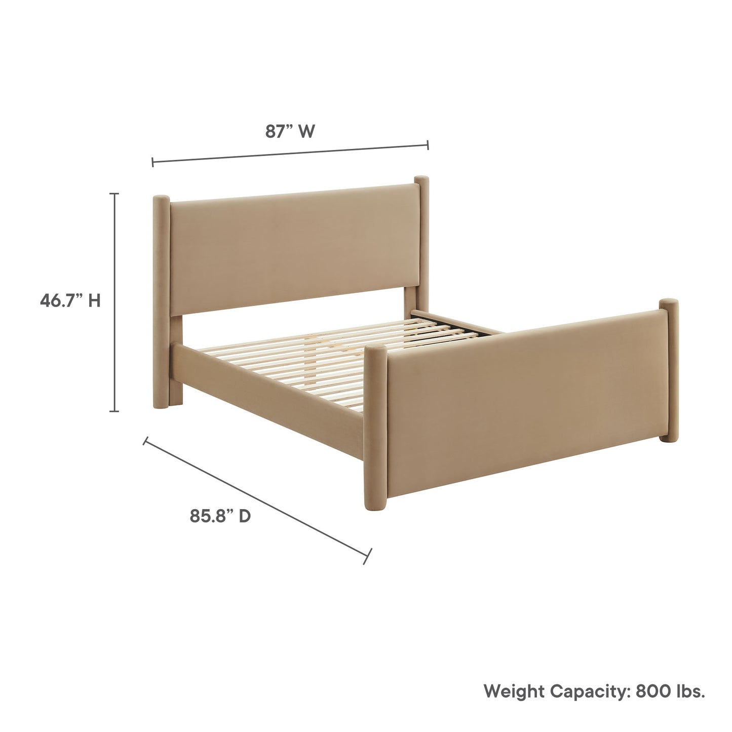 Rael Performance Velvet King Platform Bed by Modway MOD-7176-TAU