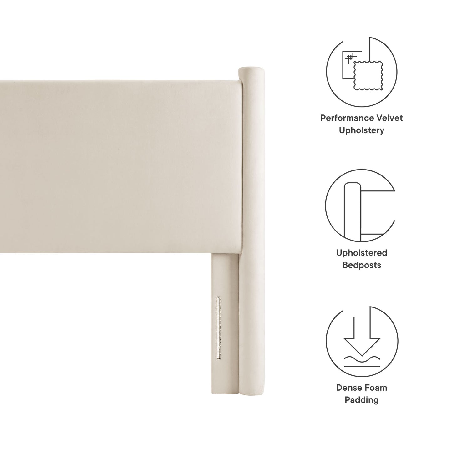 Rael Performance Velvet Headboard by Modway - Full, King, Queen, Twin Options