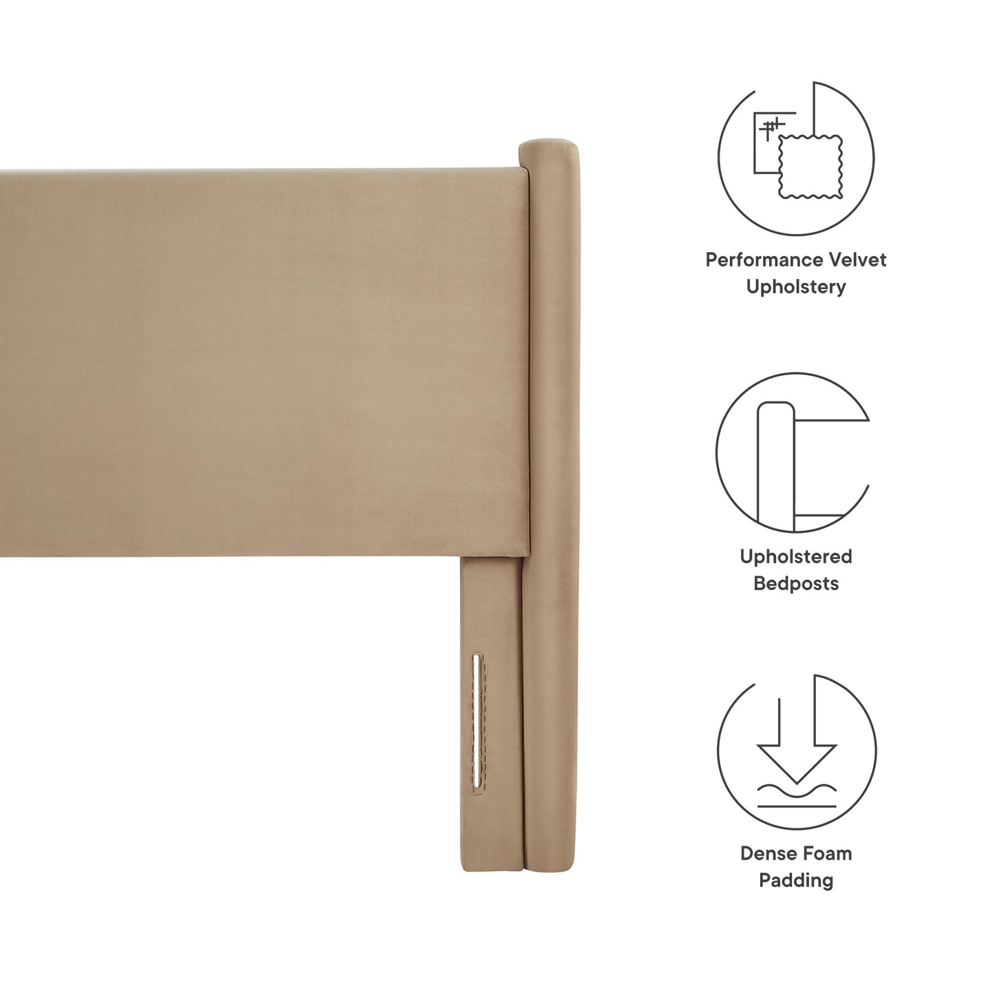 Rael Performance Velvet Headboard by Modway - Full, King, Queen, Twin Options