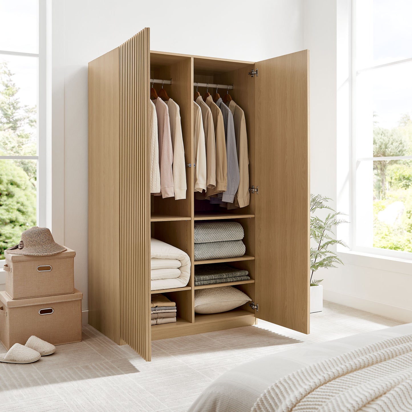 Render 2-Door Wardrobe Closet by Modway MOD-7182-OAK
