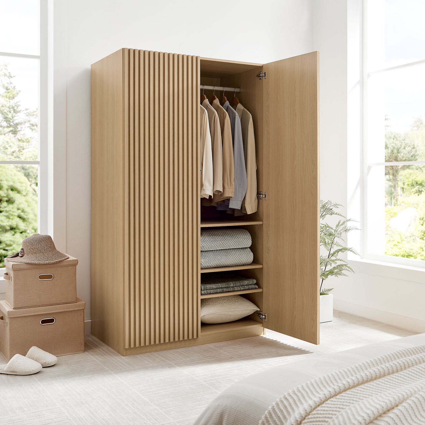 Render 2-Door Wardrobe Closet by Modway MOD-7182-OAK