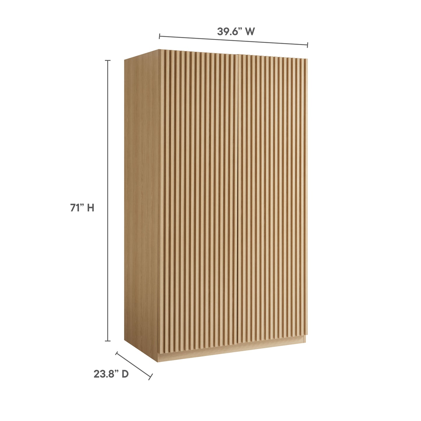 Render 2-Door Wardrobe Closet by Modway MOD-7182-OAK