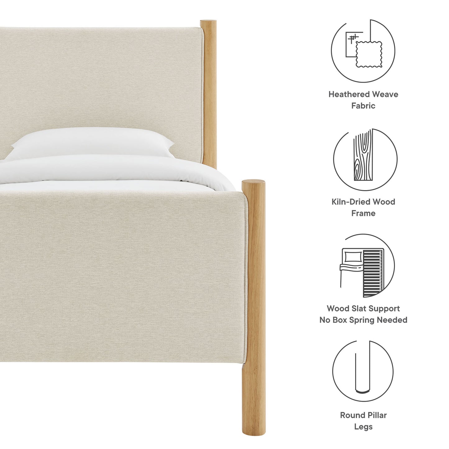 Maven Fabric Upholstered Platform Bed by Modway