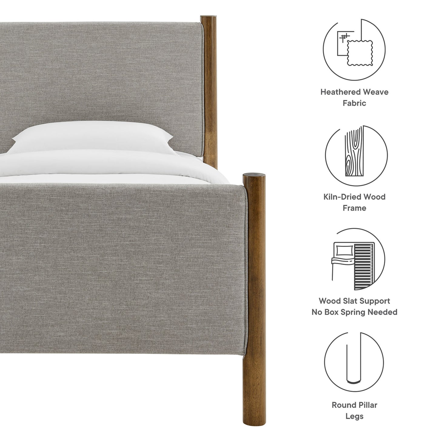 Maven Fabric Upholstered Platform Bed by Modway