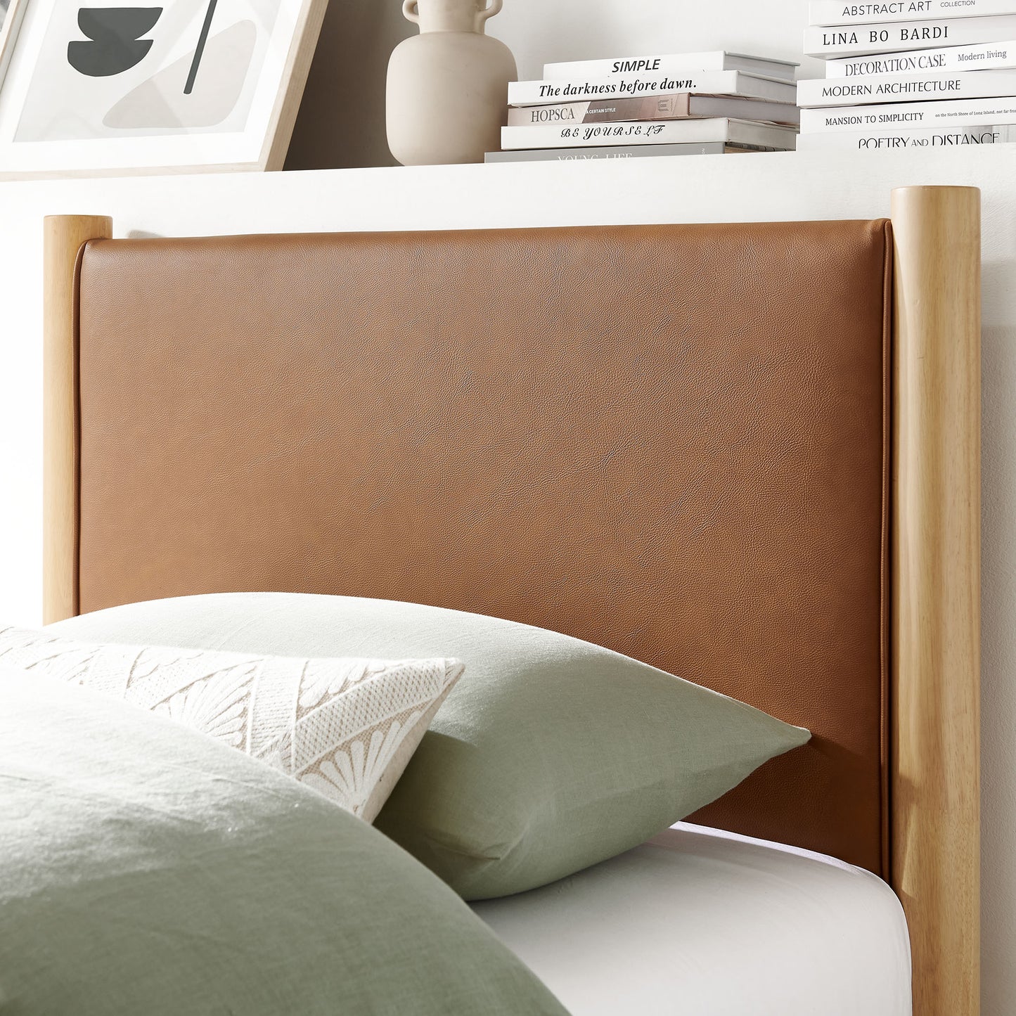 Maven Vegan Leather Upholstered Platform Bed