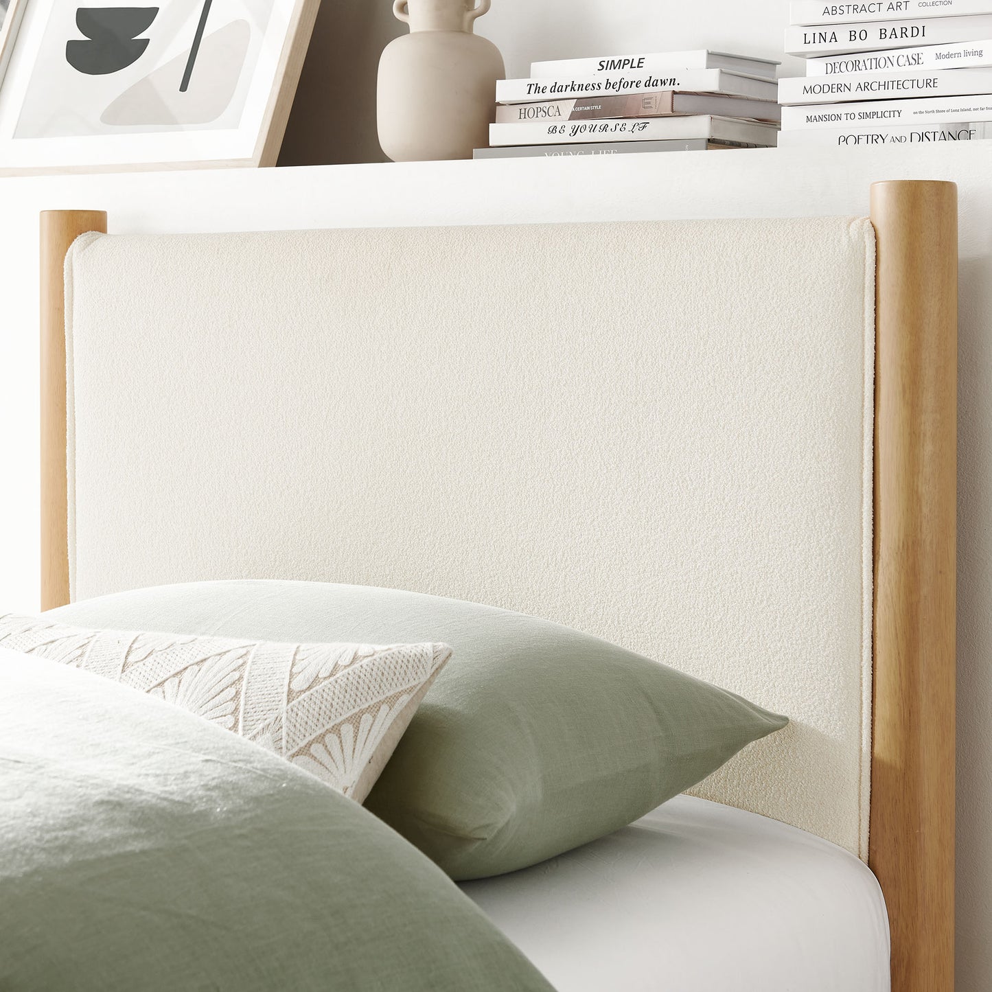 Maven Boucle Upholstered Platform Bed by Modway