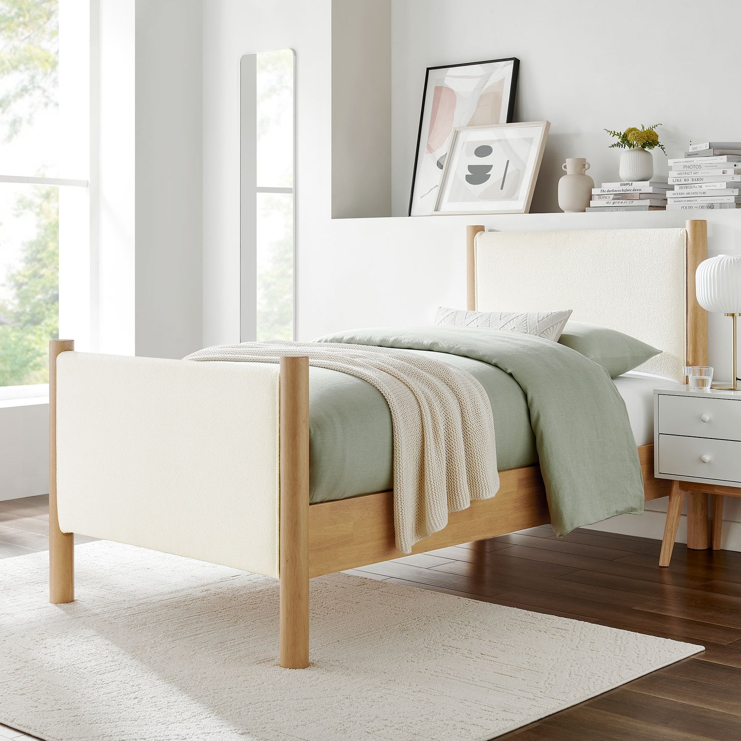 Maven Boucle Upholstered Platform Bed by Modway