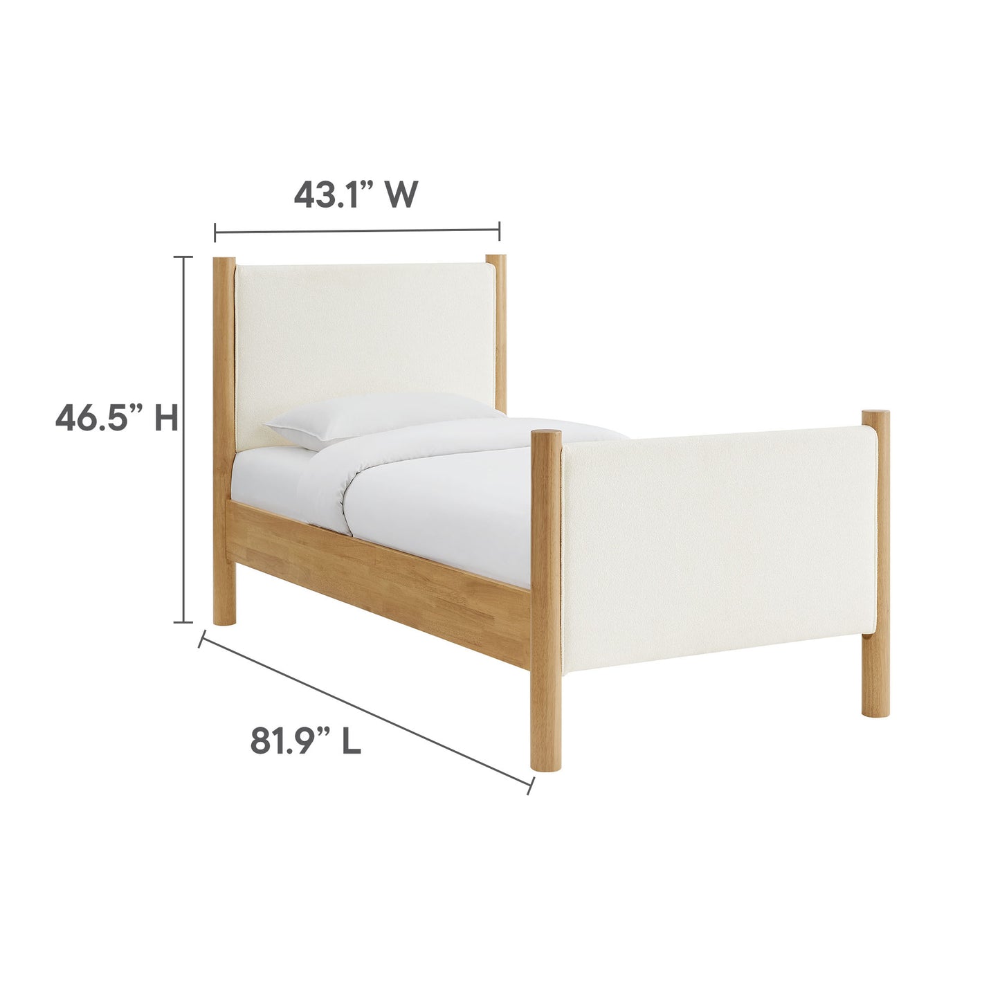 Maven Boucle Upholstered Platform Bed by Modway