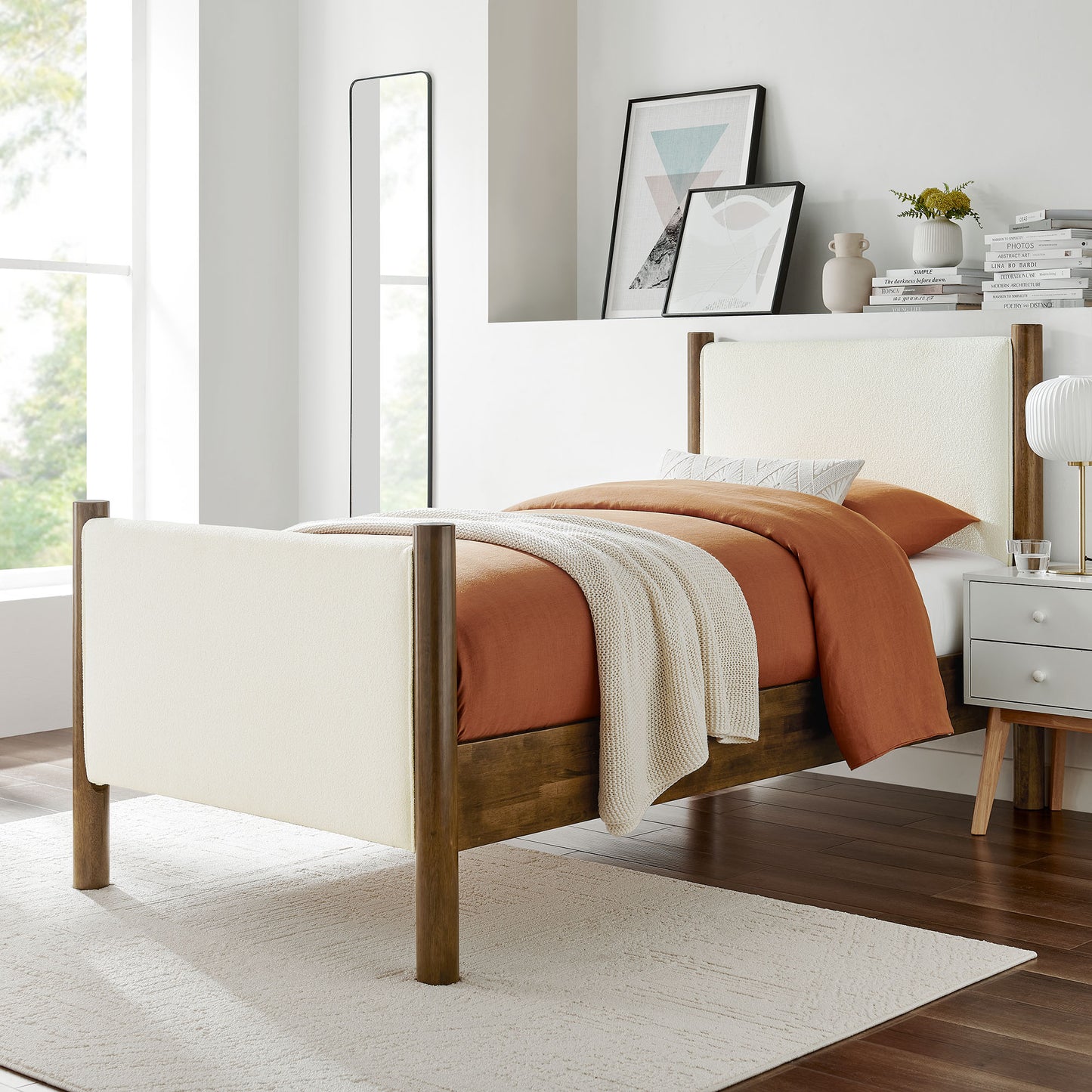 Maven Boucle Upholstered Platform Bed by Modway