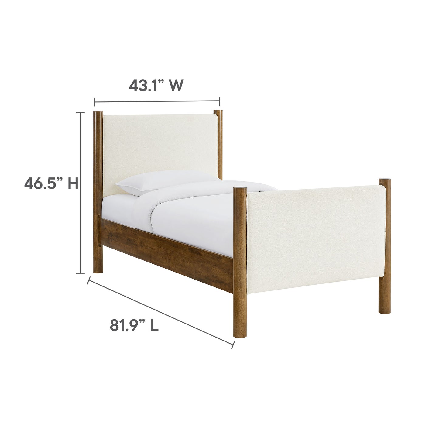 Maven Boucle Upholstered Platform Bed by Modway