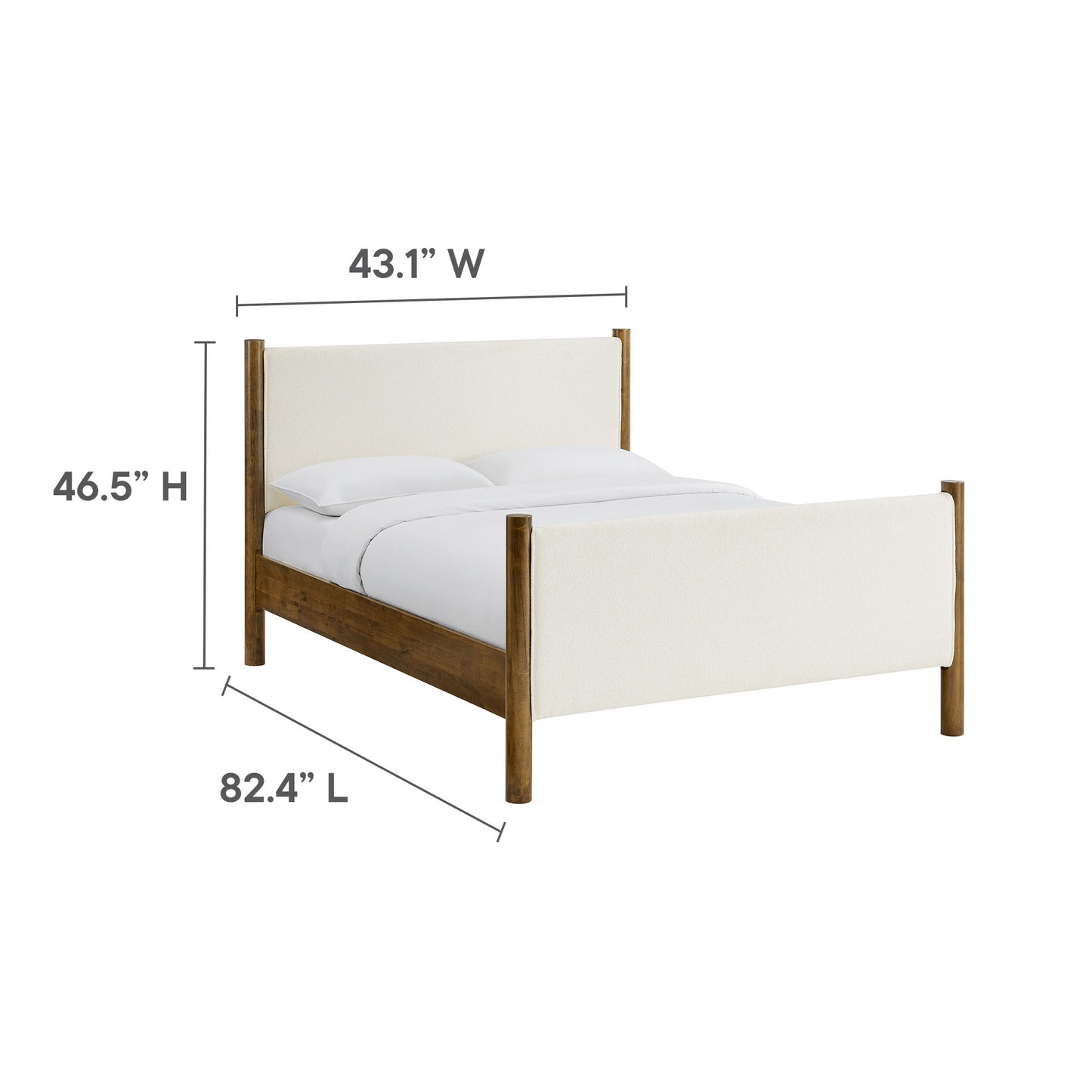 Maven Boucle Upholstered Platform Bed by Modway