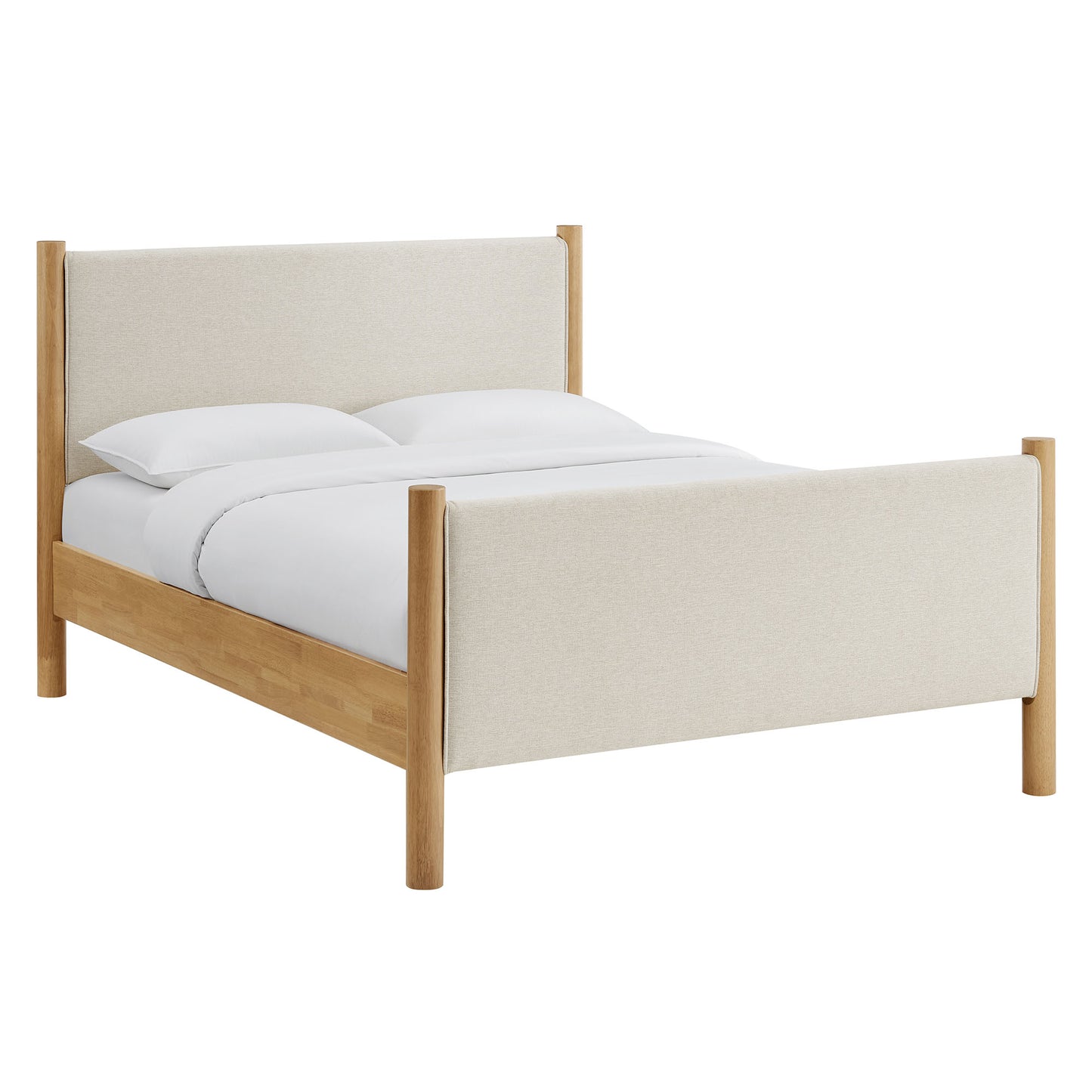 Maven Queen Size Fabric Upholstered Platform Bed by Modway MOD-7189-HEI-OAK