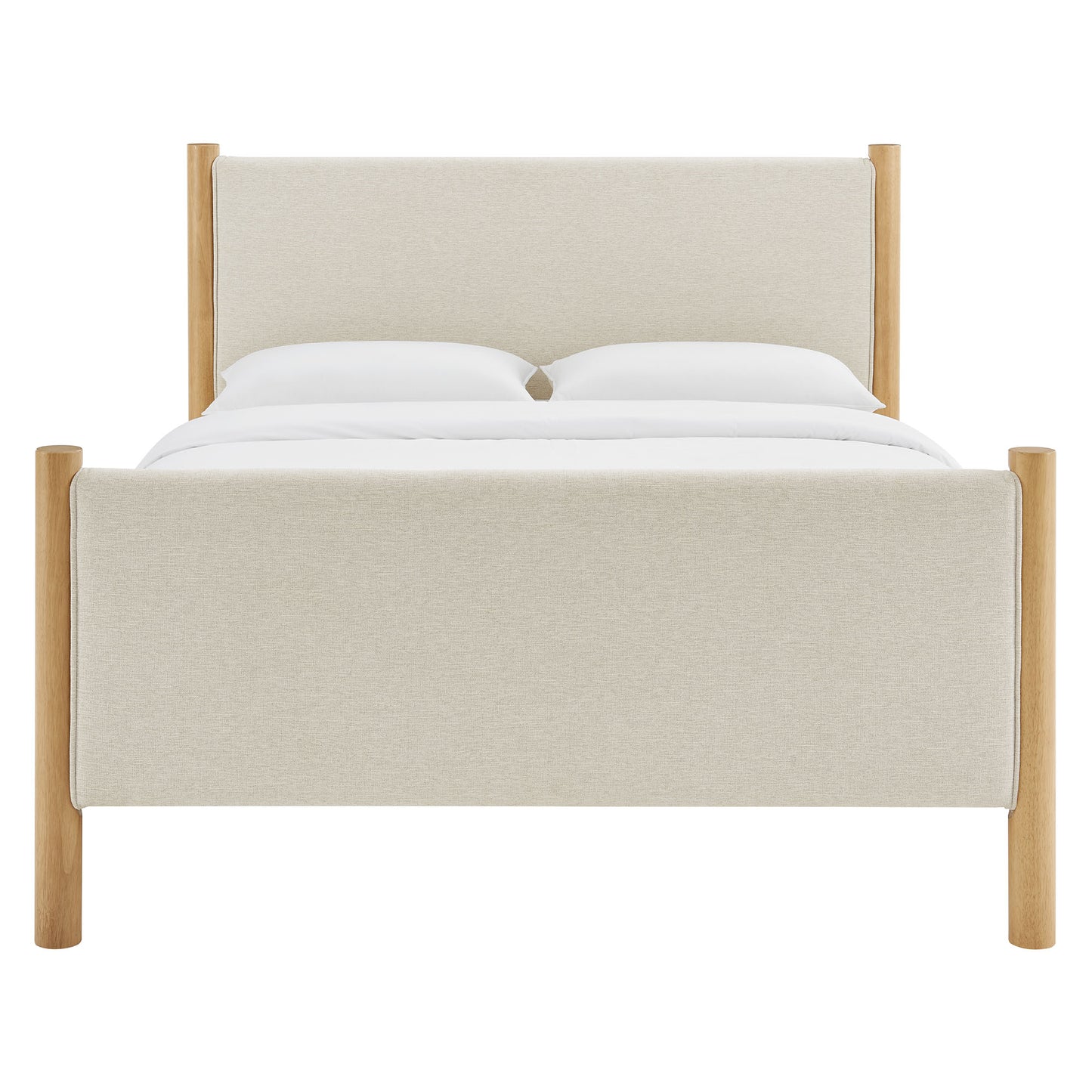 Maven Queen Size Fabric Upholstered Platform Bed by Modway MOD-7189-HEI-OAK