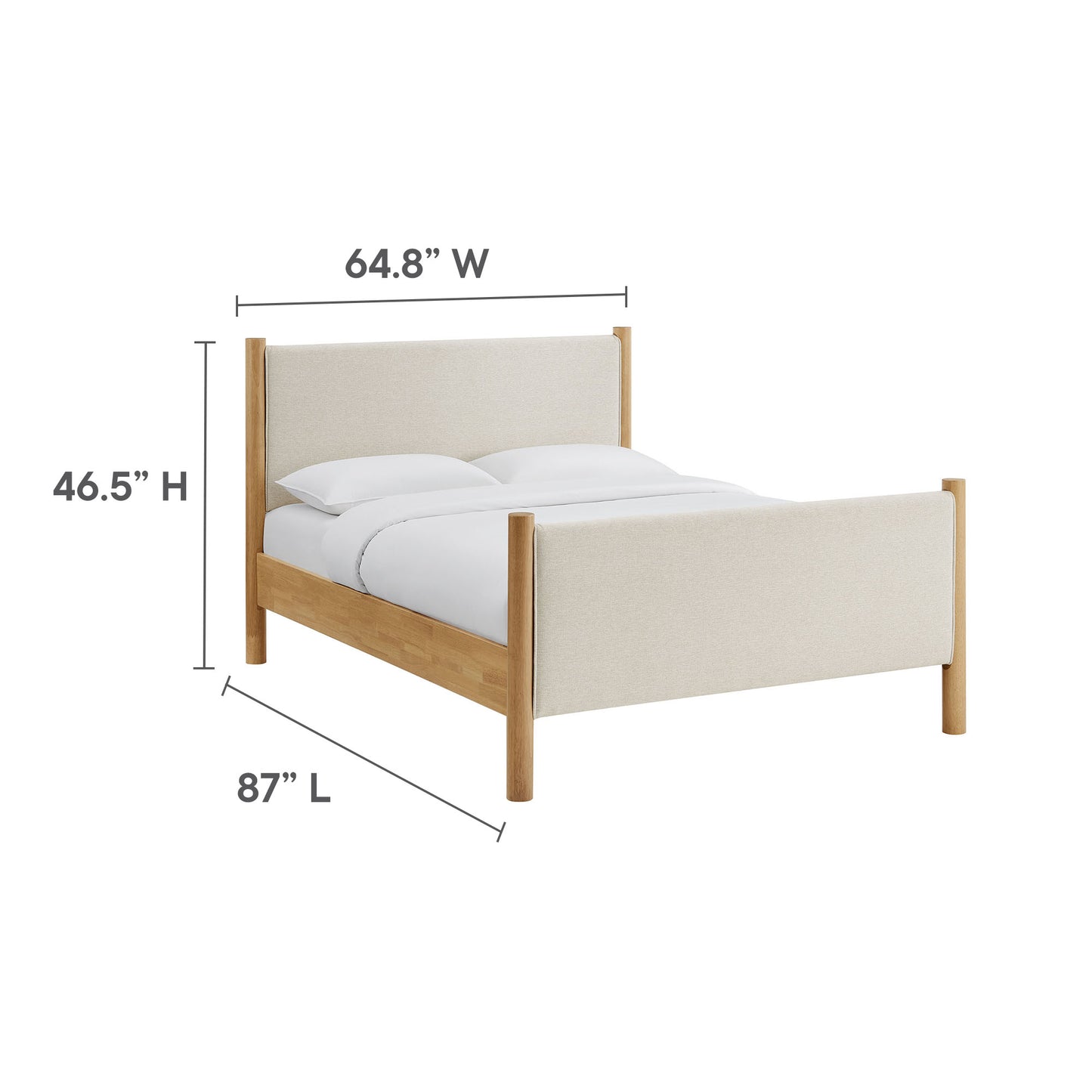 Maven Queen Size Fabric Upholstered Platform Bed by Modway MOD-7189-HEI-OAK