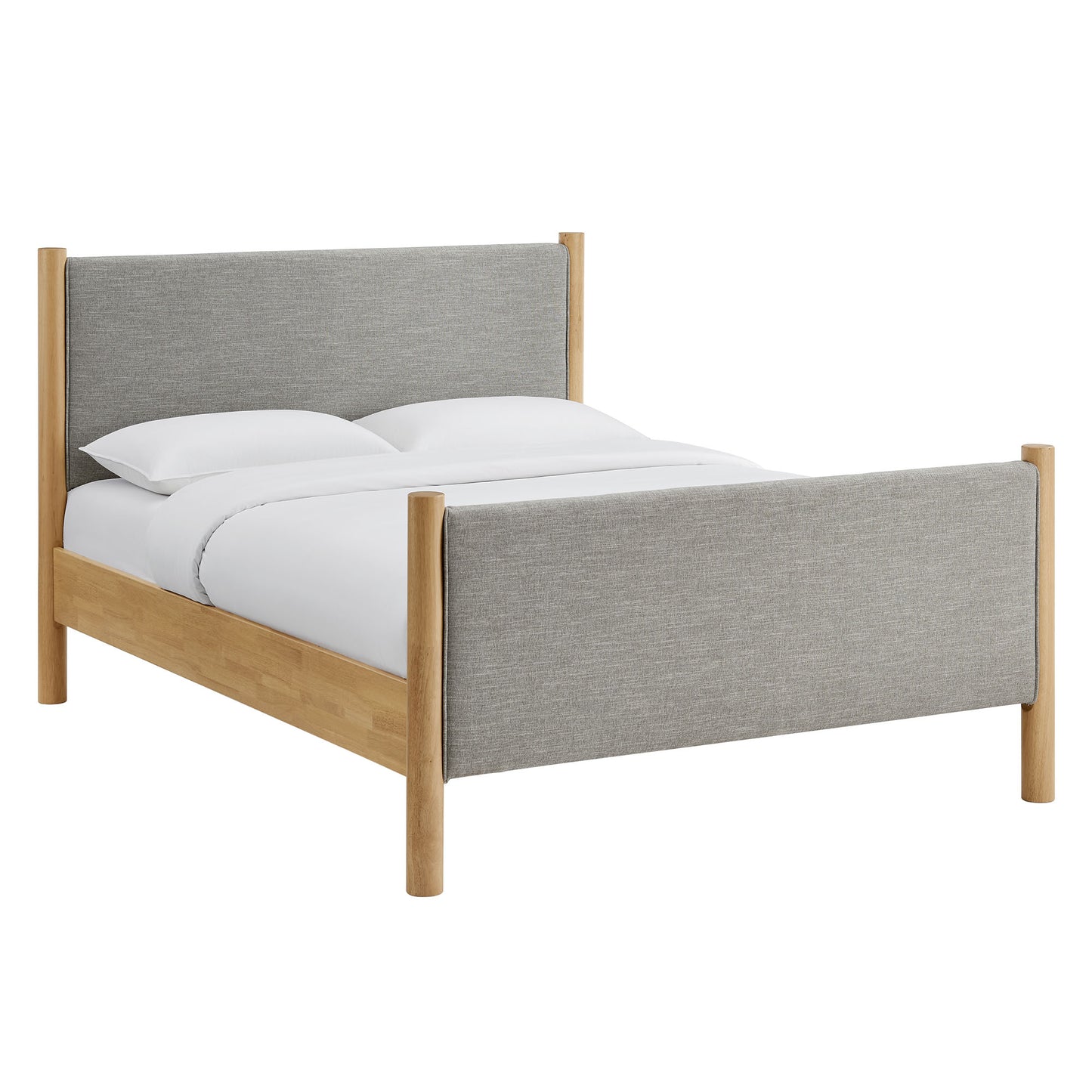 Maven Queen Size Fabric Upholstered Platform Bed by Modway MOD-7189-HEW-OAK