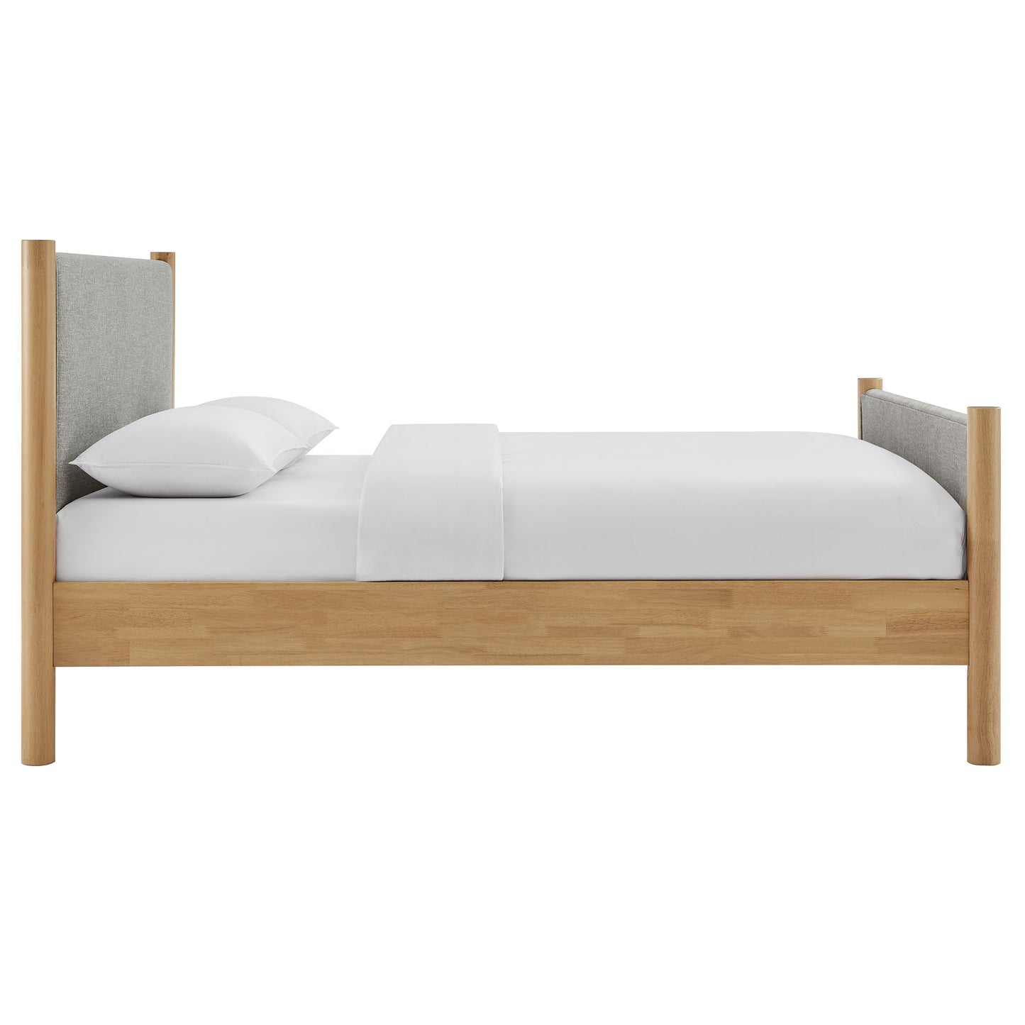 Maven Queen Size Fabric Upholstered Platform Bed by Modway MOD-7189-HEW-OAK