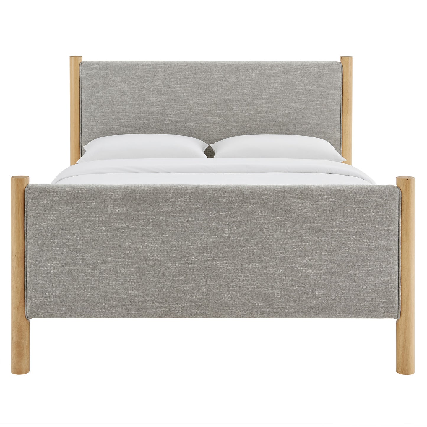 Maven Queen Size Fabric Upholstered Platform Bed by Modway MOD-7189-HEW-OAK