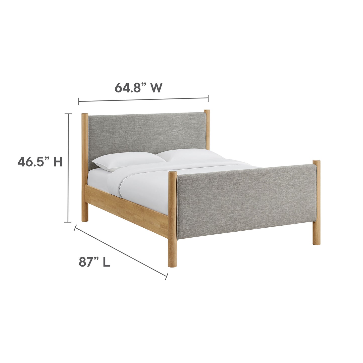 Maven Queen Size Fabric Upholstered Platform Bed by Modway MOD-7189-HEW-OAK