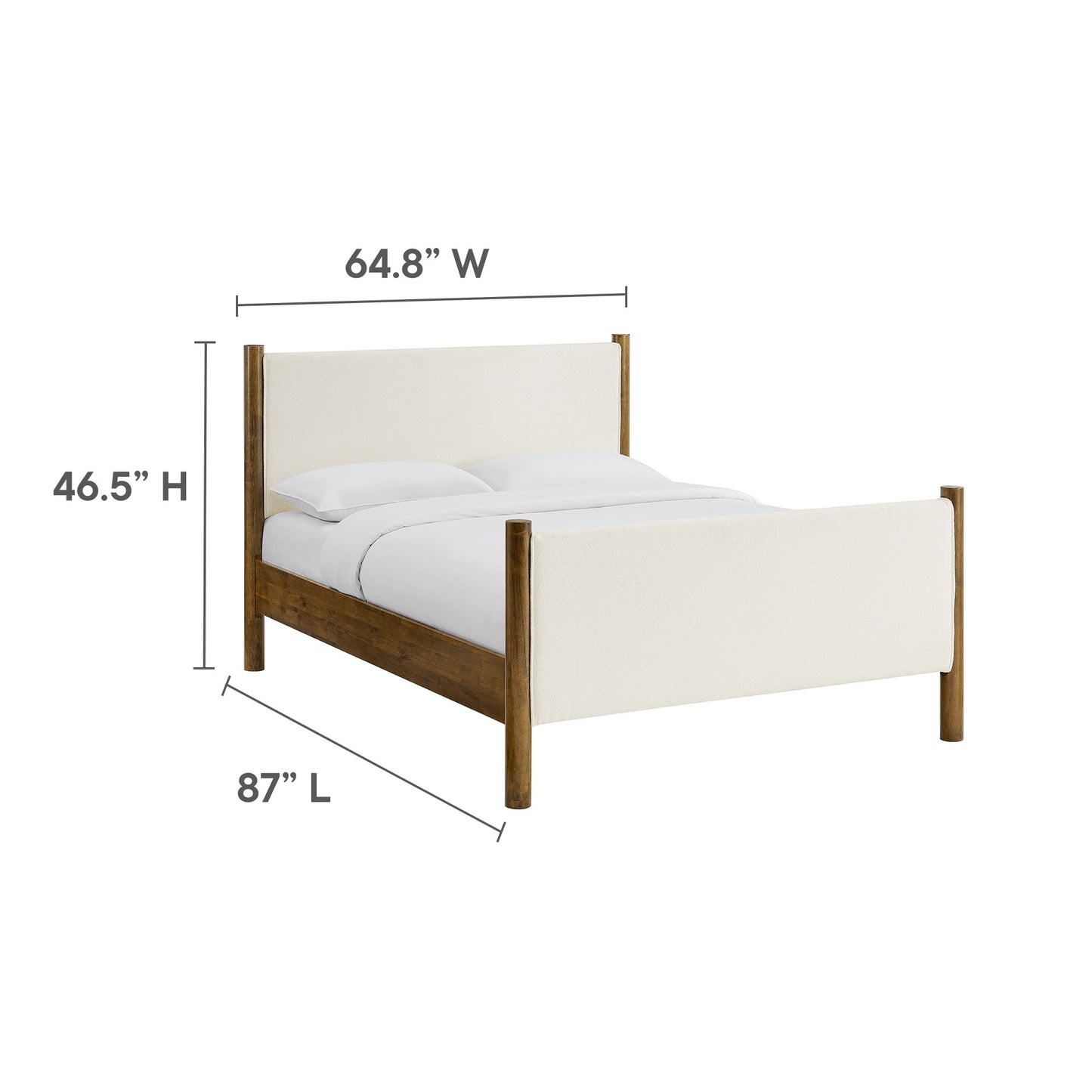 Maven Queen Size Boucle Upholstered Platform Bed by Modway MOD-7191-FEA-WAL