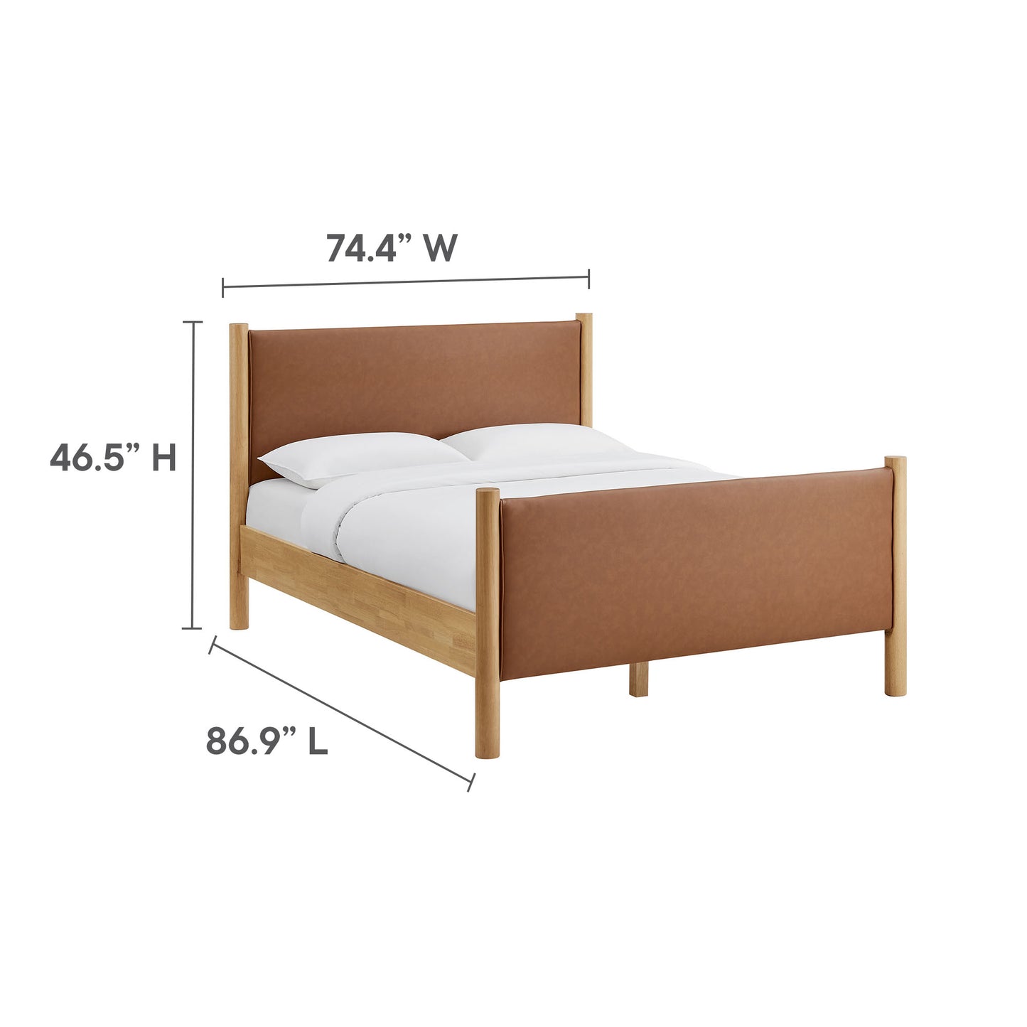 Maven Vegan Leather Upholstered Platform Bed