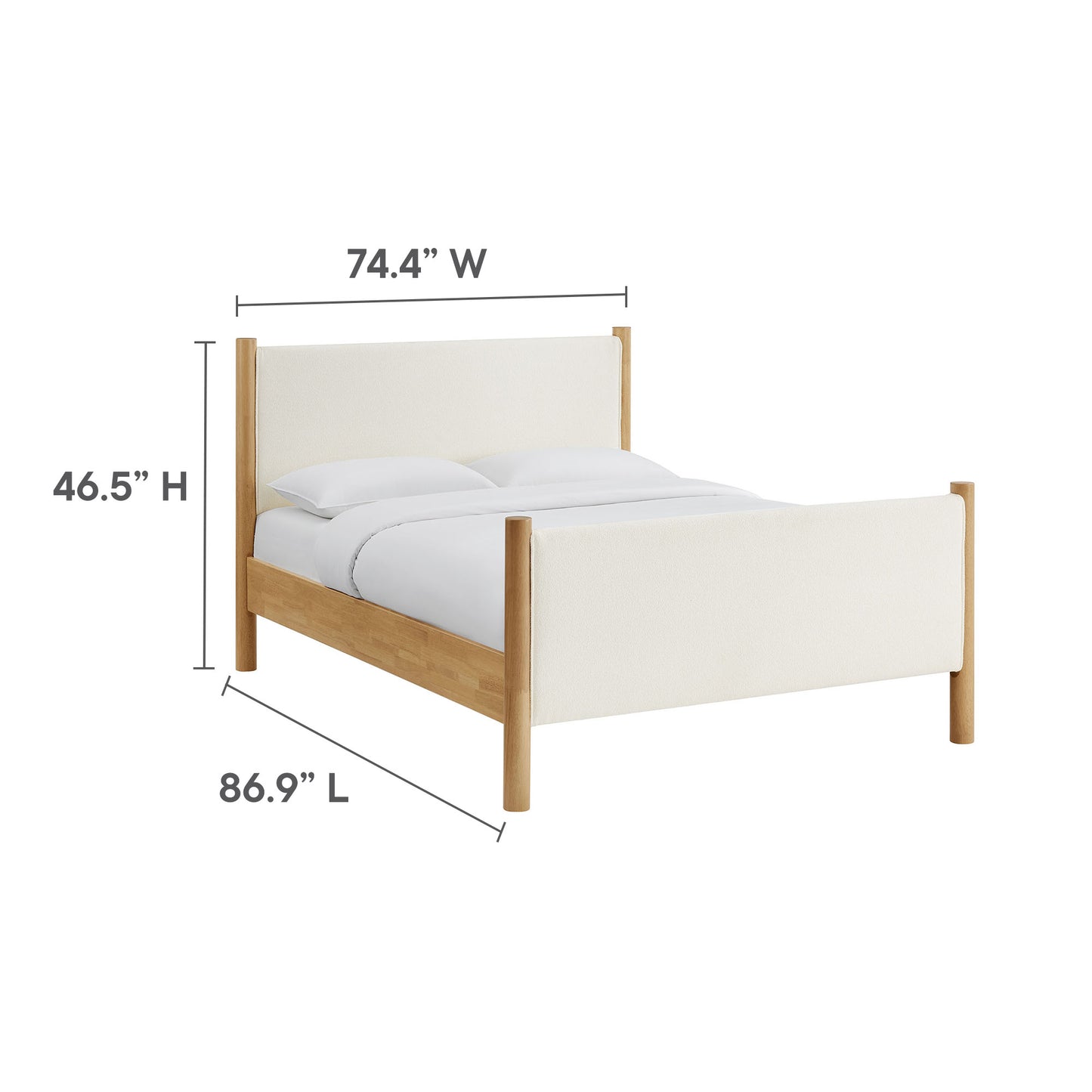 Maven Boucle Upholstered Platform Bed by Modway