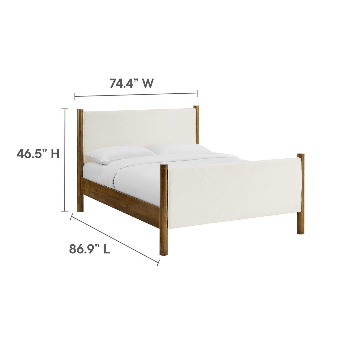 Maven Boucle Upholstered Platform Bed by Modway