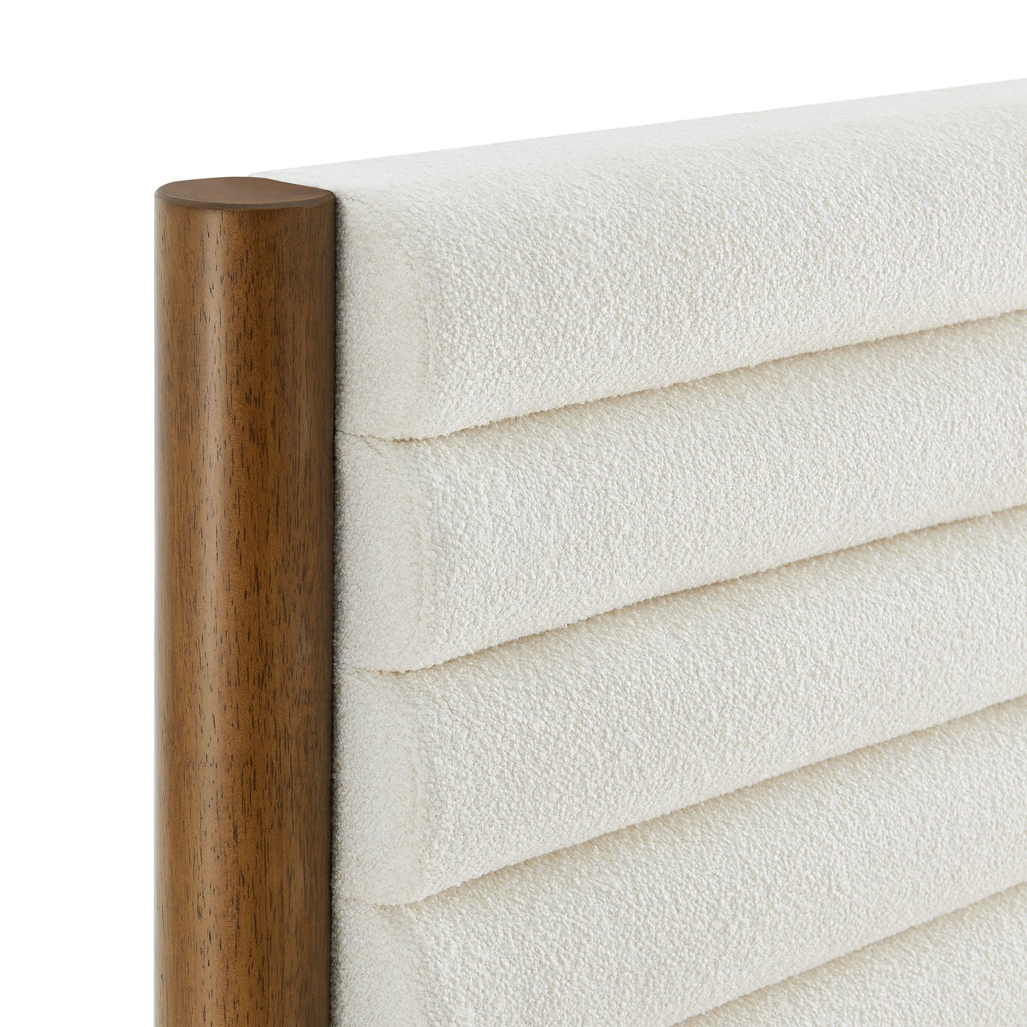 Olea Channel Tufted Boucle Solid Wood Platform Bed by Modway