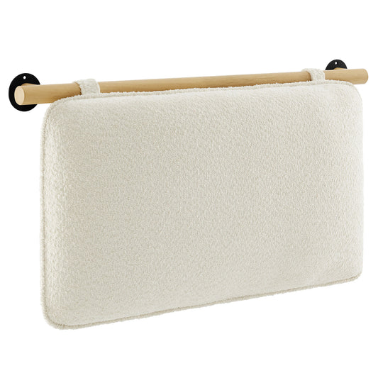 Anela Wall-Mounted Chenille Upholstered Twin Headboard by Modway MOD-7205-CRE-NAT
